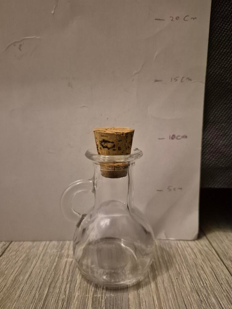 Mini Glazen Flesje met Kurk - Decoratief Karafje, Huis en Inrichting, Woonaccessoires | Vazen, Overige kleuren, Ophalen of Verzenden