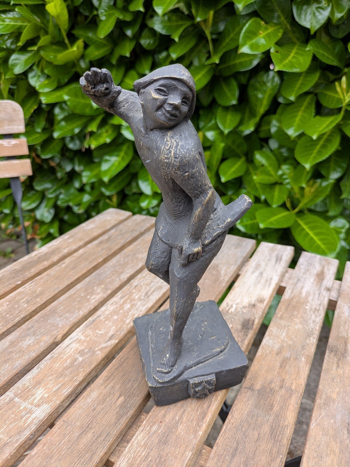 Prachtig beeld 'De Vrolijke Danser' van Mat Wanders, Gemerkt, Ophalen of Verzenden, Brons, 20 - 50 cm
