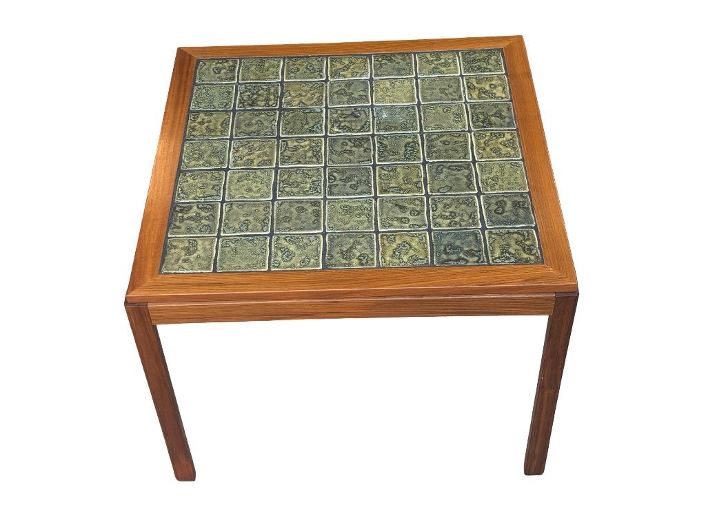 Vintage Teak Salontafel Met Stenen Blad - Deens Design Jaren, 100 tot 150 cm, Vintage Salontafel, Vintage Salontafel, Rechthoekig