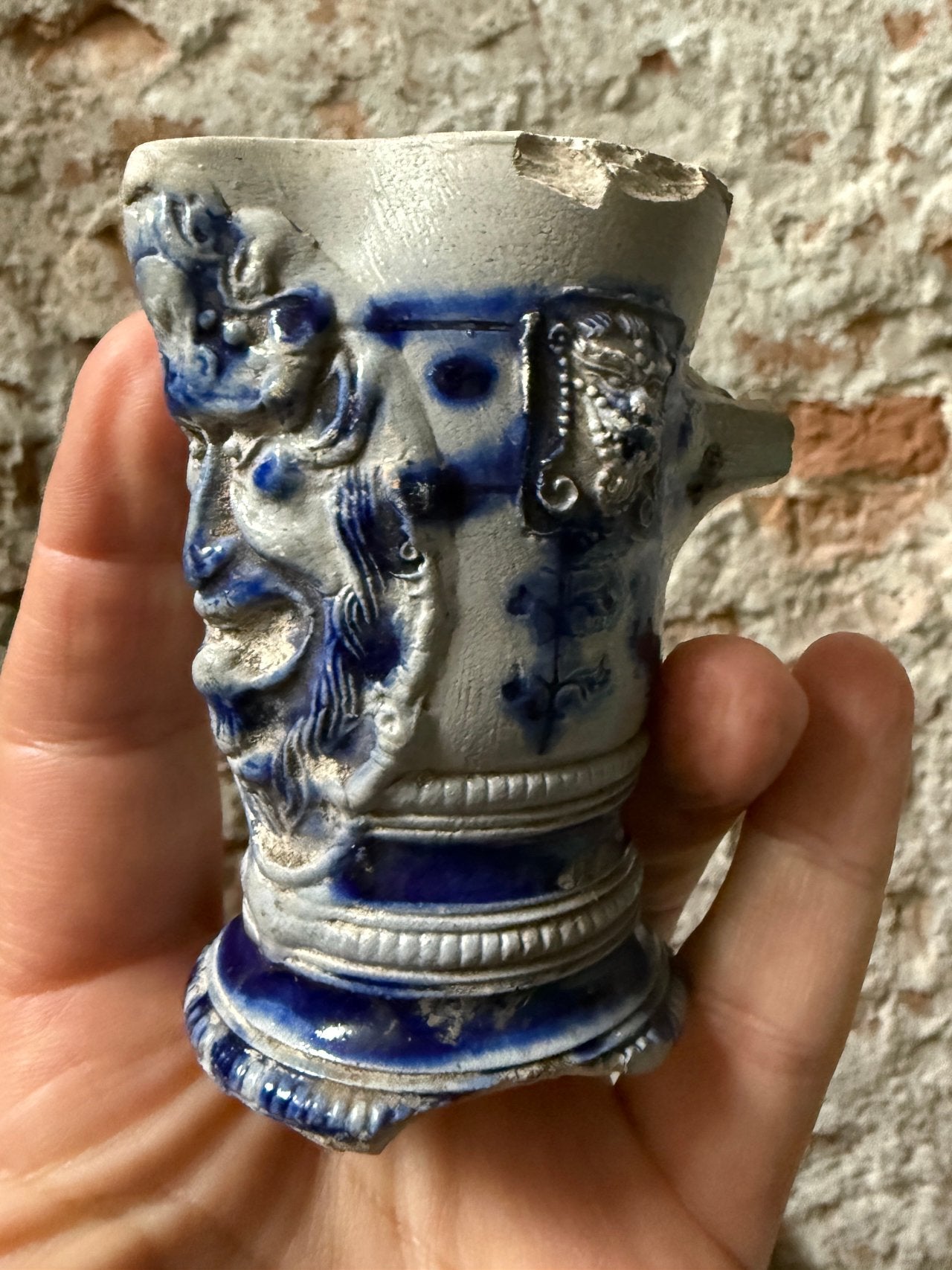 Bodemvondst Amsterdam zeer fraai fragment 17e eeuw, Antiek en Kunst, Ophalen of Verzenden