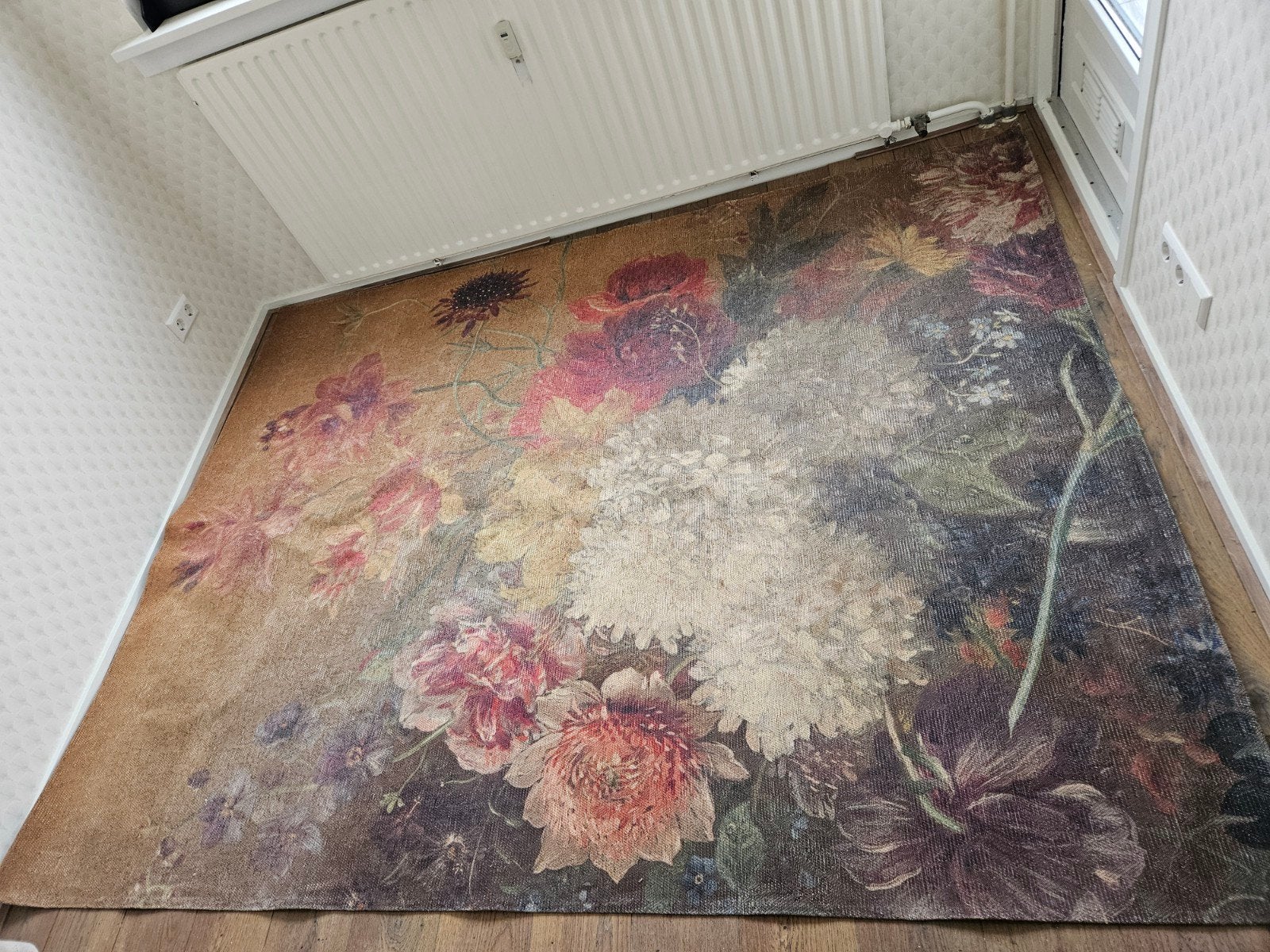 Sissy-Boy Homeland x Rijksmuseum Vloerkleed - Bloemenprint, Crème, 150 tot 200 cm, 200 cm of meer, Zo goed als nieuw