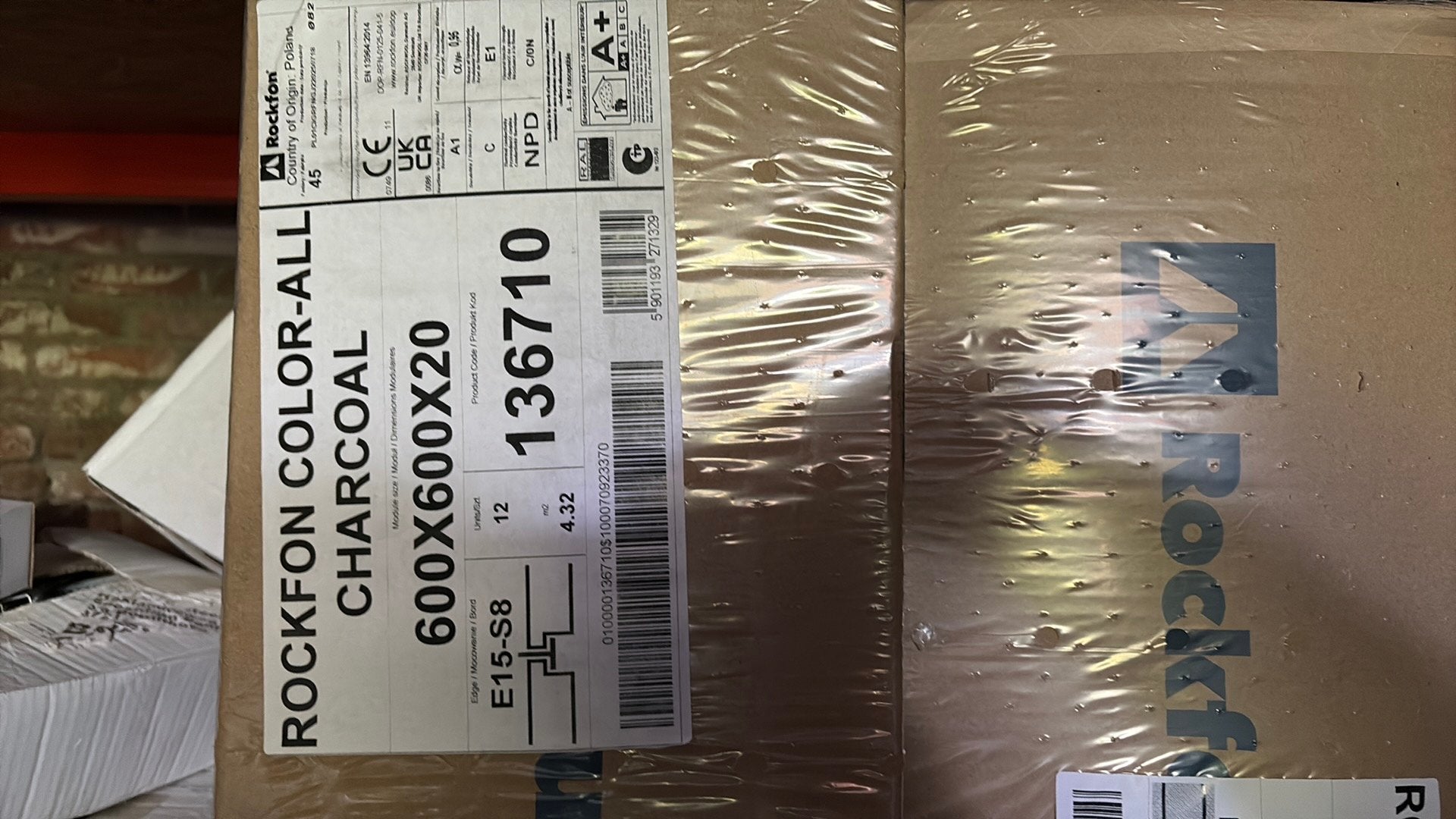 Rockfon color all charcoal ,plafondplaten, Ophalen, Nieuw, Overige materialen, 15 m² of meer