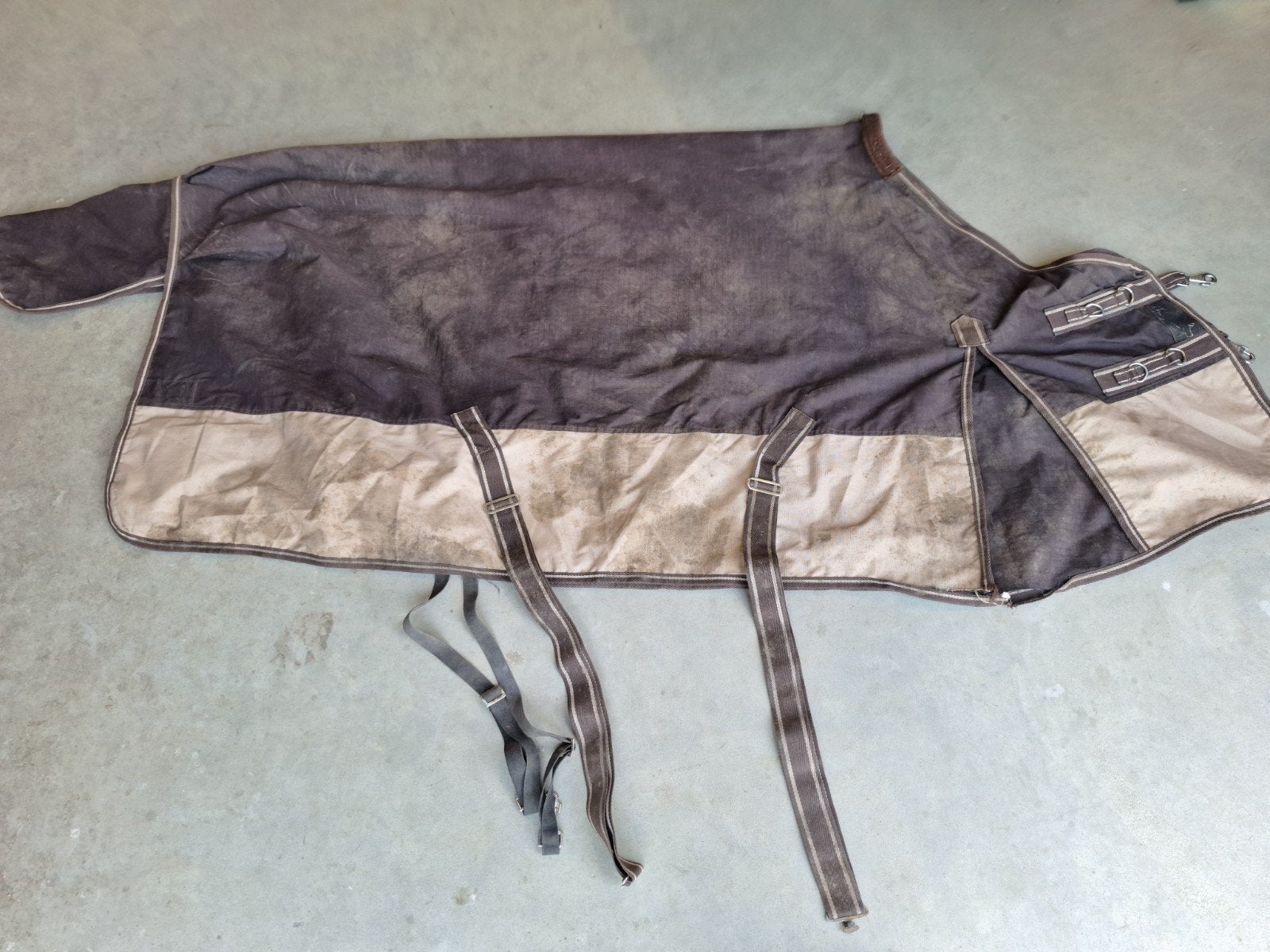 Blue Cheval buitendeken waterdicht maat 185 100 gram, 100 g, Gebruikt, Dubbele borstsluiting, Ophalen of Verzenden