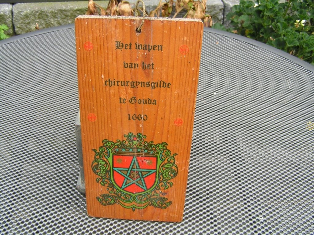 mooi leuk op hout uitgevoerd oud antiek sierstuk/schilderij, Ophalen of Verzenden