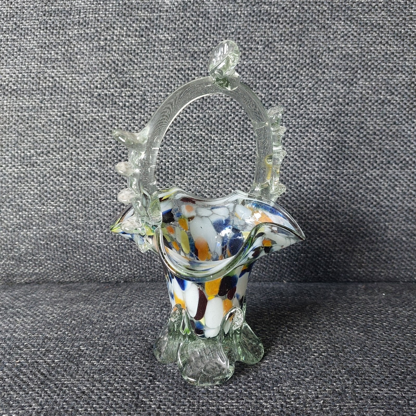Glazen mandje murano stijl jaren 60, Antiek en Kunst, Ophalen of Verzenden