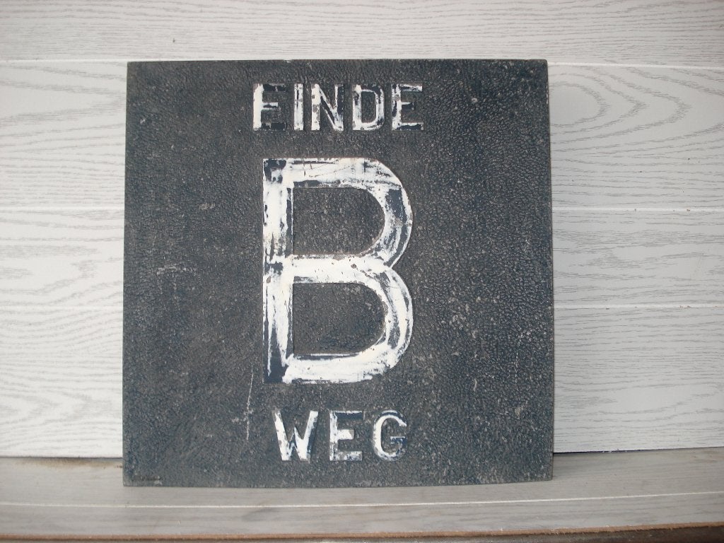 bord  Aluminium Massief  Einde B Weg     Orgineel, Ophalen of Verzenden, Gebruikt, Gebruiksvoorwerp