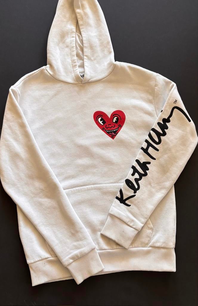 Keith Haring Hartjes Trui - Maat XS, Wit, Ophalen of Verzenden, Zo goed als nieuw, Lange mouw