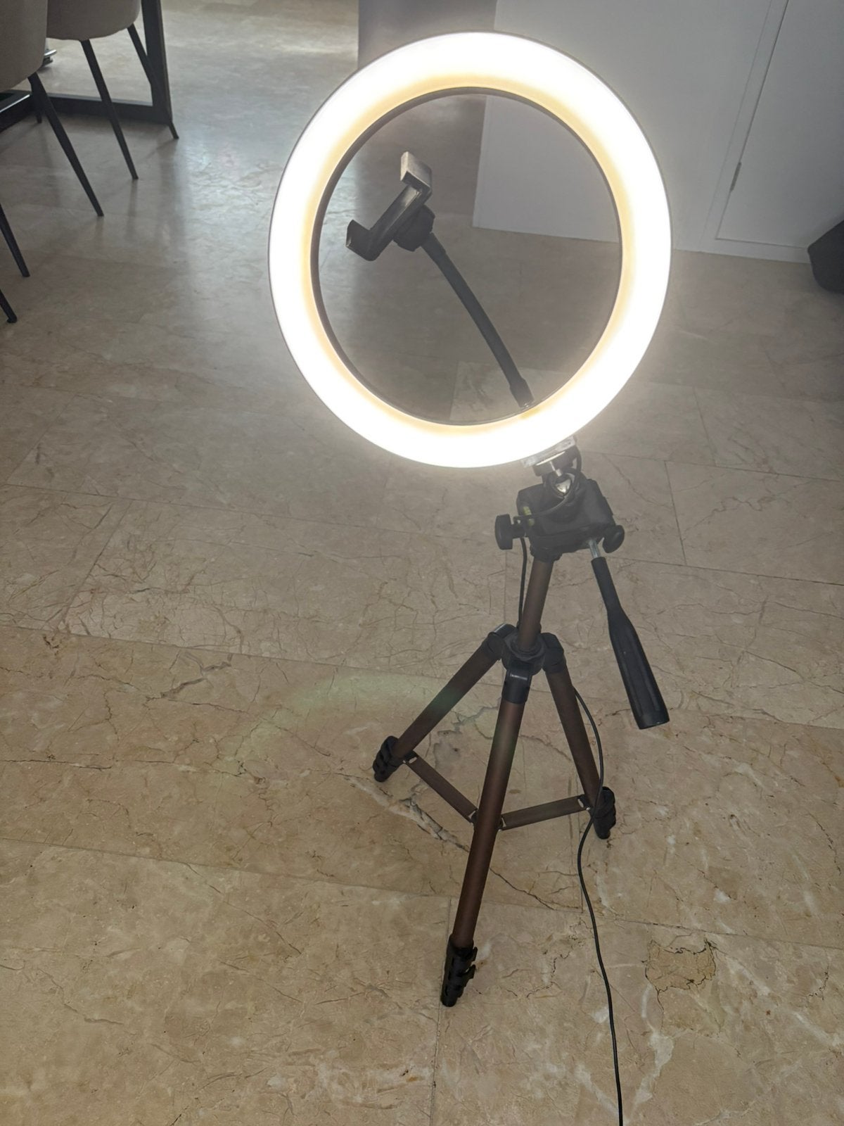 Telefoon statief met Ringlamp, Ophalen, Zo goed als nieuw