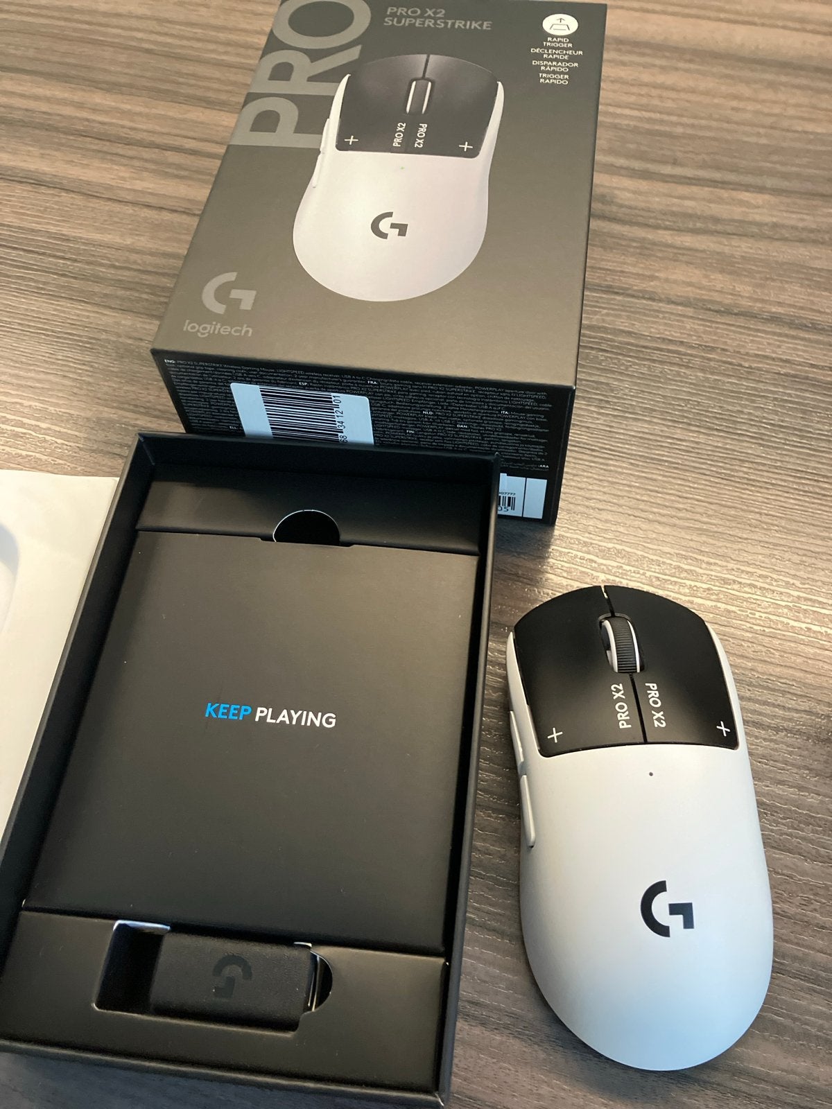 Logitech G PRO X2 Superstrike Gaming Muis Wit, Computers en Software, Rechtshandig, Muis, Gebruikt, Gaming muis
