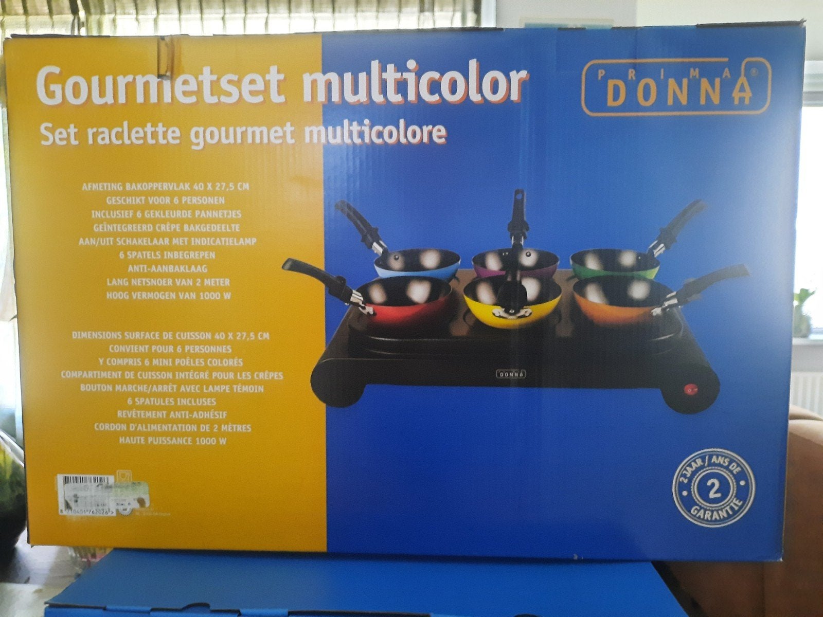 Prima Donna Gourmetset Multicolor Raclette, Witgoed en Apparatuur, Gourmetstellen, Ophalen of Verzenden, Nieuw, 4 t/m 7 personen