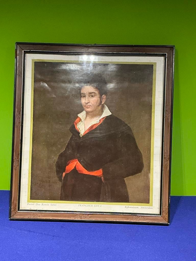 Goya reproductie 'Portret Don Ramón Satue' in lijst, Ophalen of Verzenden, Gebruikt