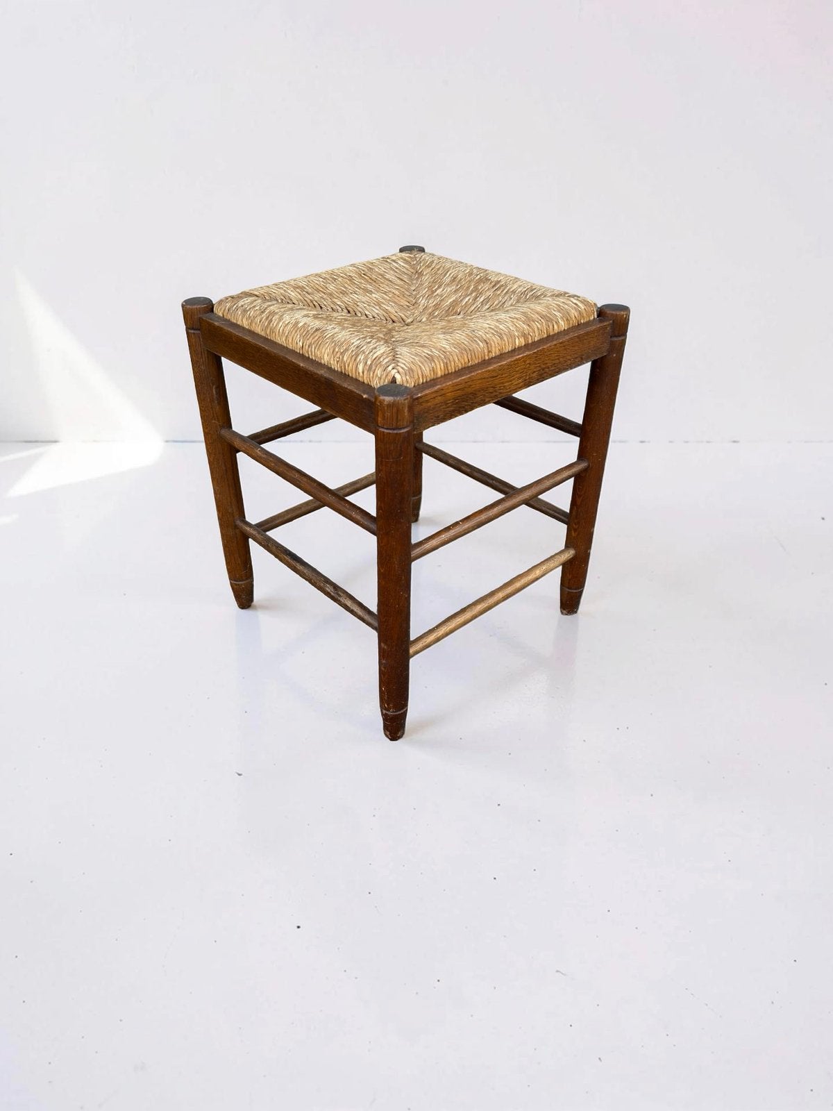 Vintage krukje met biezen zitting, ., Ophalen of Verzenden, Zo goed als nieuw, .