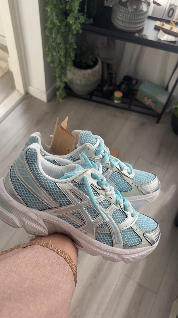 Acics gel 1130 faded denim pure silver double laced, Blauw, Nieuw, Ophalen of Verzenden, Sneakers of Gympen