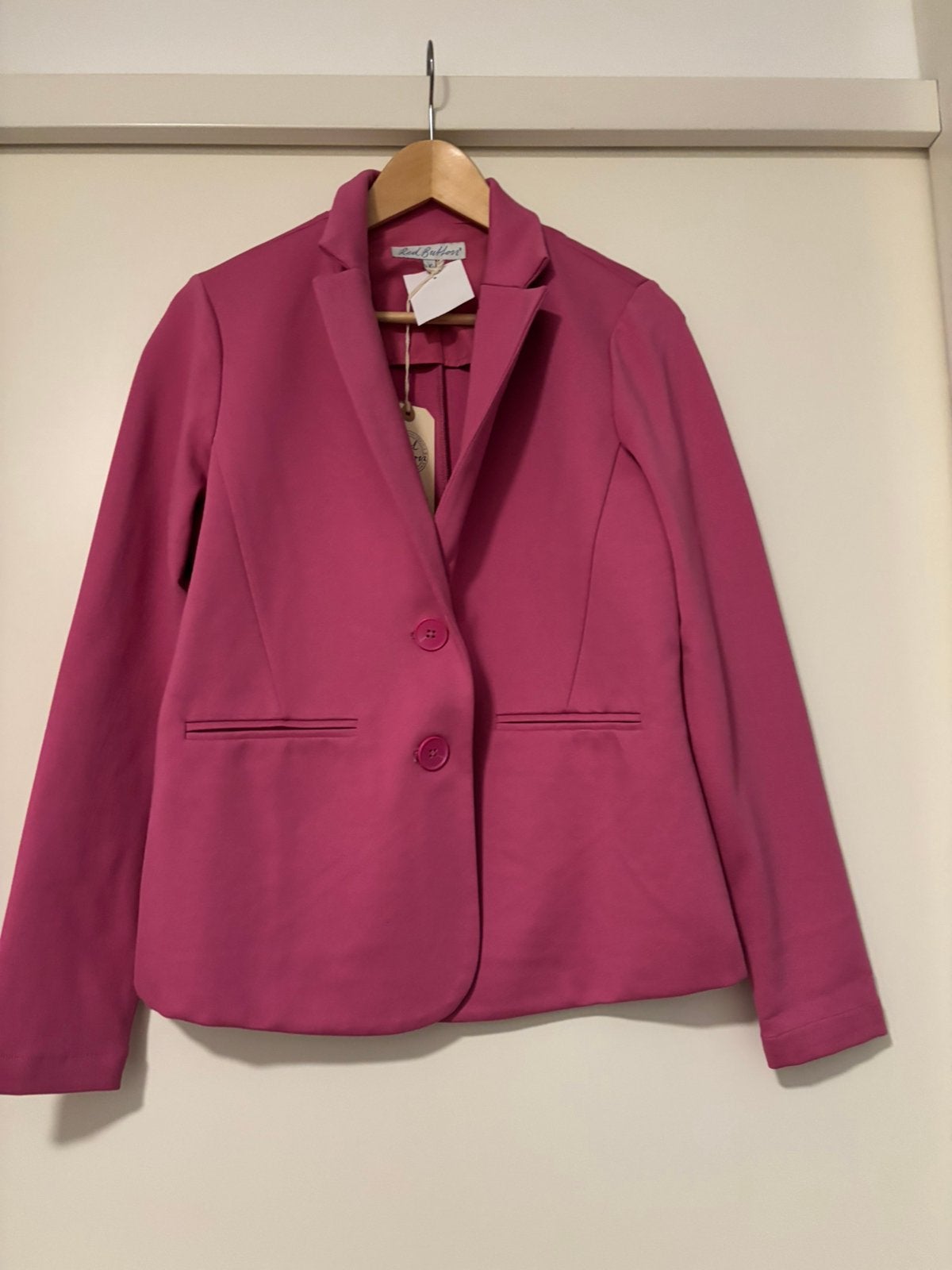 Nieuwe roze blazer maat m red button, Maat 38/40 (M), Nieuw, Ophalen of Verzenden, Jasje