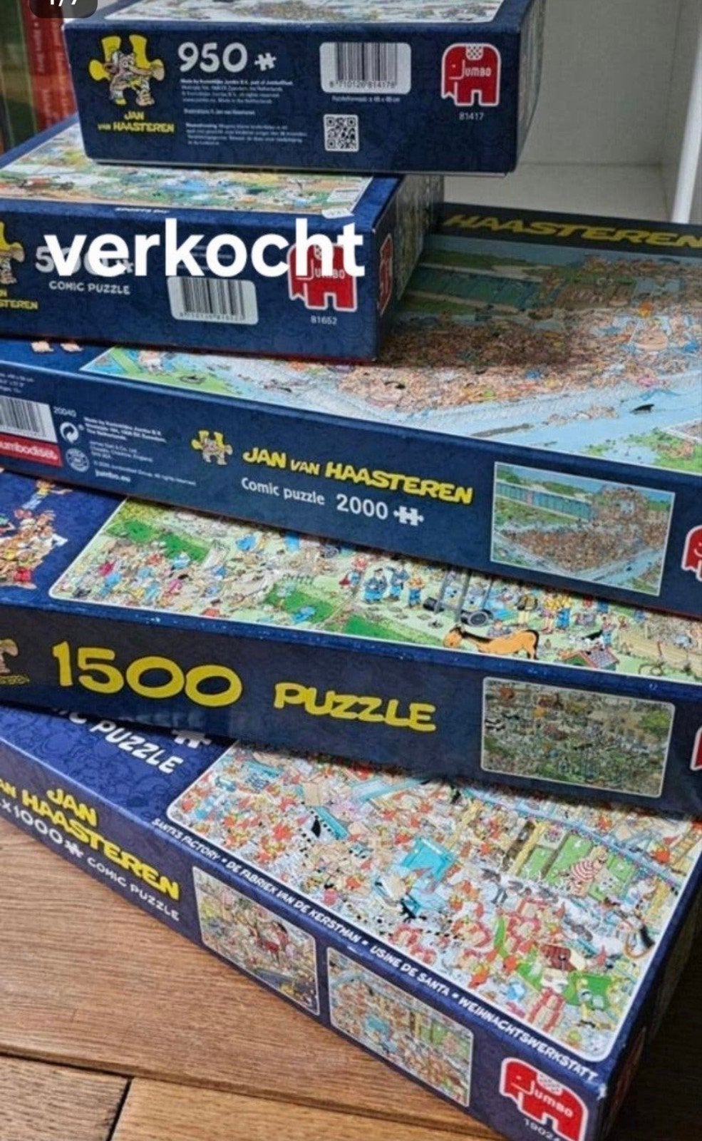 jan van Haasteren puzzels- 4 stuks- ophalen of verzenden, Ophalen, 500 t/m 1500 stukjes, Zo goed als nieuw