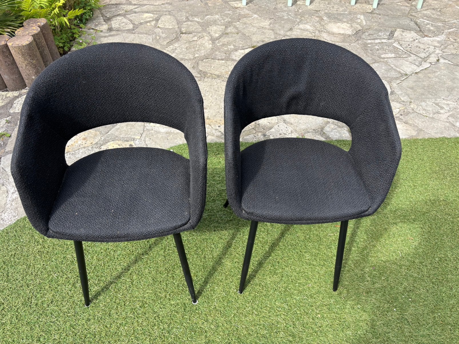 6x eettafel stoelen zwart, Huis en Inrichting, Stoelen, Ophalen, Zwart, Zo goed als nieuw, Stof