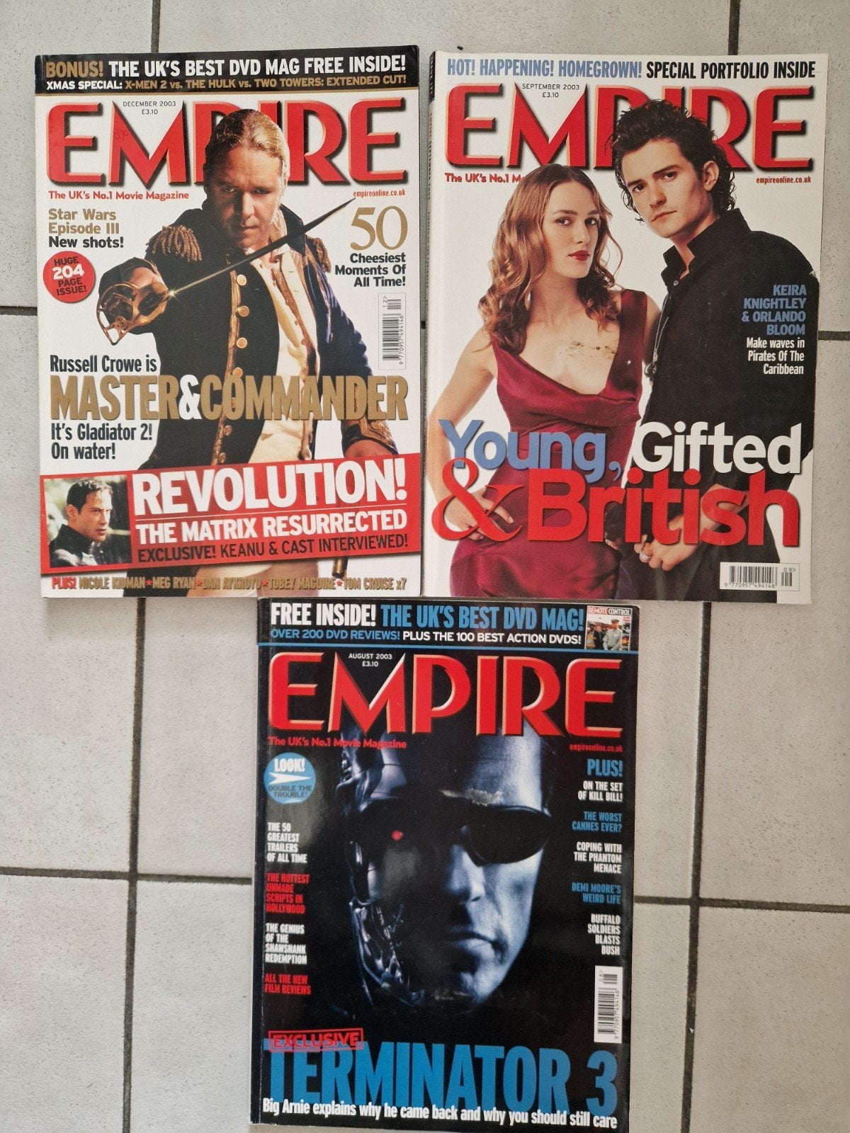 3 x 2003 empire movie magazine terminator matrix, Ophalen of Verzenden, Zo goed als nieuw, Muziek, Film of Tv