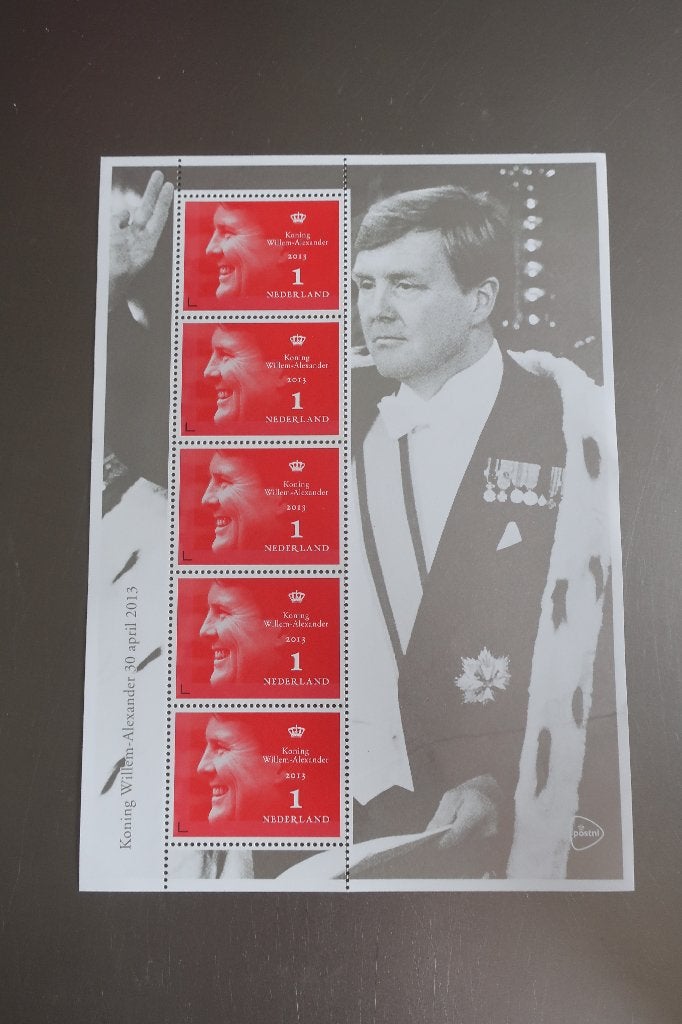 inhuldigings vel potzegels WILLEM ALEXANDER KONING 2013, Ophalen of Verzenden, Na 1940, Postfris