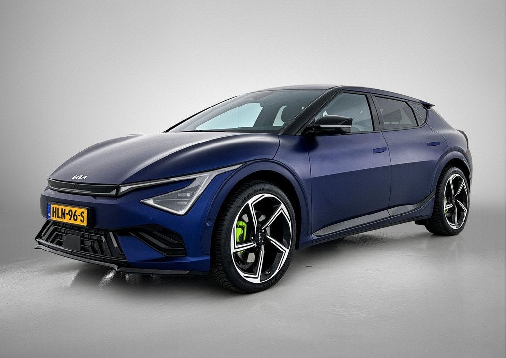 Kia Ev6 GT-Line AWD 84 kWh 21Inch | Matte Lak | Keramische C, Auto's, Automaat, 12 maanden, 1800 kg, Blauw