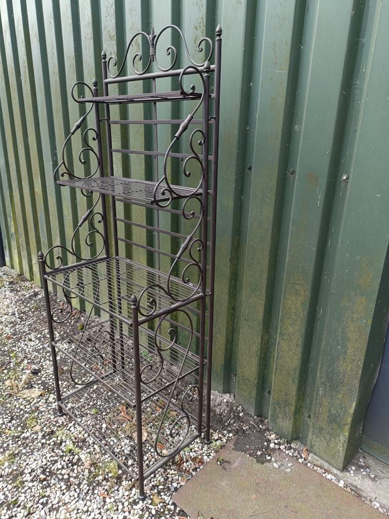 Etagère voor in de tuin, bloementrap, smeedijzer 1.80 m, Ophalen, Zo goed als nieuw
