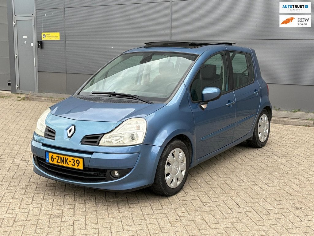 Renault Modus 1.6-16V Dynamique|Automaat|Clima|Cruise|Pano|S, Auto's, Renault, Gebruikt, Blauw, Bedrijf, 600 kg
