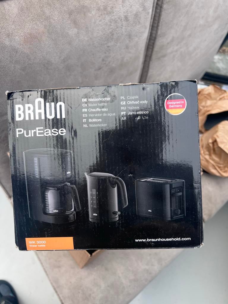 4 stuks Braun PurEase WK 3000 Waterkoker - Zwart, Witgoed en Apparatuur, Waterkokers, 1 tot 2 liter, Ophalen of Verzenden, Nieuw
