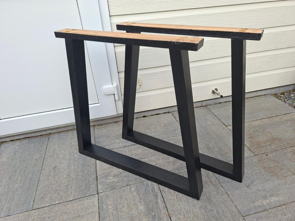 Set zwarte, houten design tafelpoten - 71cm hoog, Huis en Inrichting, Tafelonderdelen, Ophalen of Verzenden