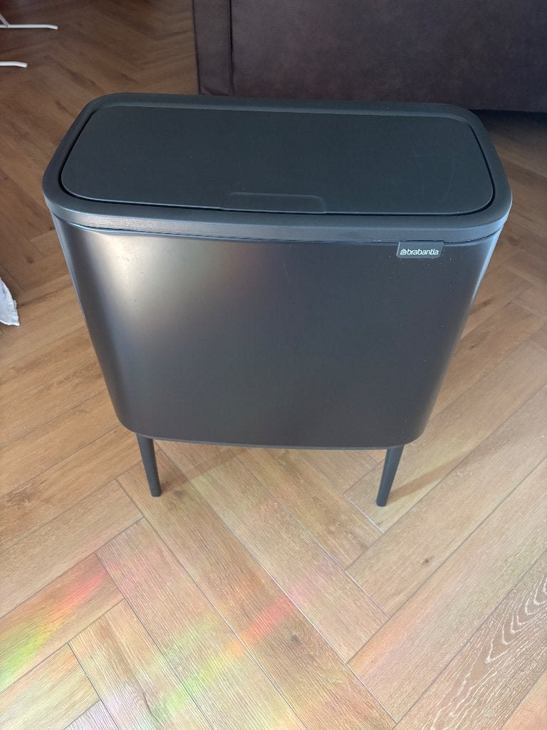 Brabantia Bo Touch Bin prullenbak – Matt Black (2 vakken), Ophalen, 50 – 75, Gebruikt, 40 liter of meer