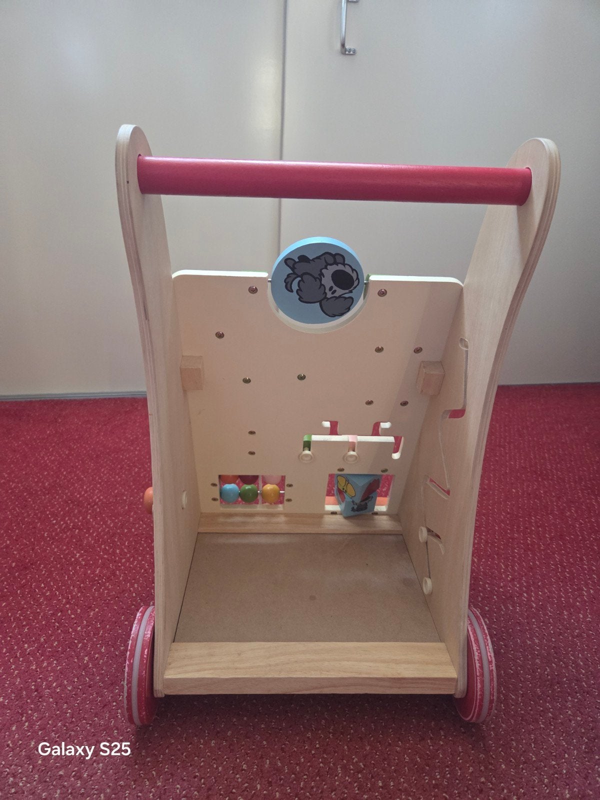 Houten loopwagen Woezel en Pip met activiteiten, Kinderen en Baby's, Speelgoed | Babyspeelgoed, Gebruikt, Overige typen, Met wieltjes