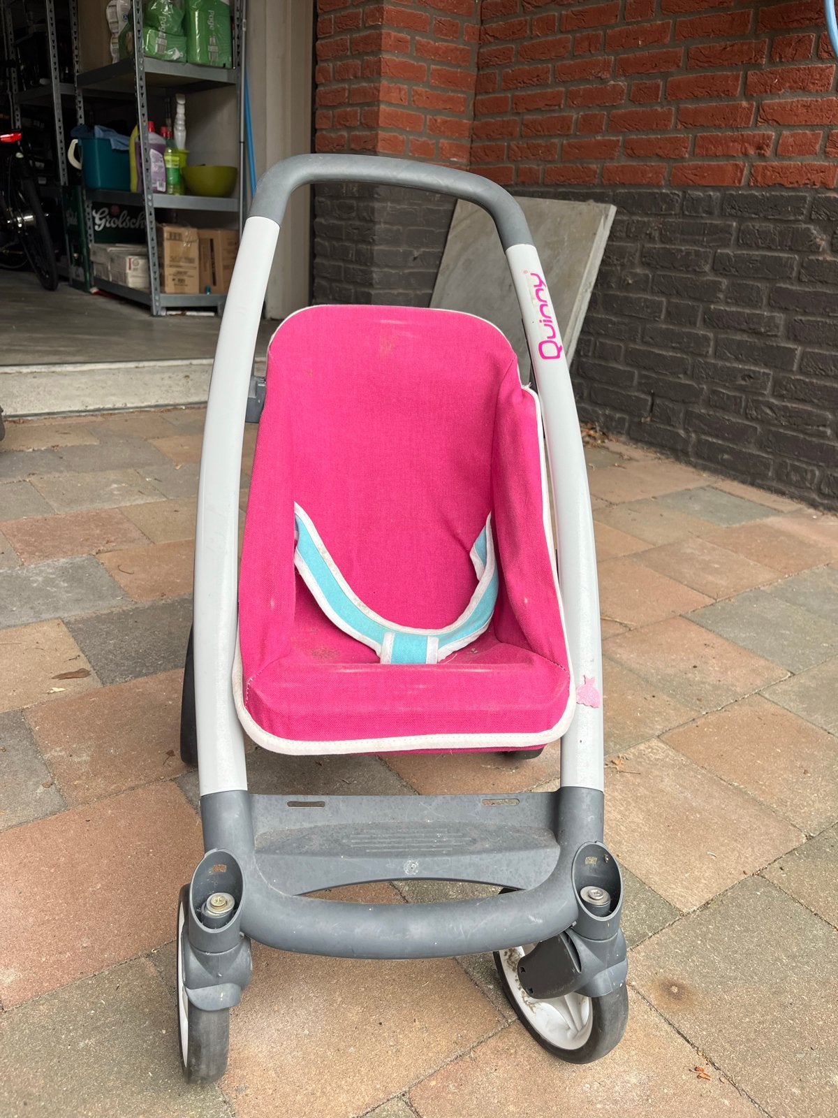 Quinny poppenwagen roze - wieltjes wat eigenzinnig, Kinderen en Baby's, Buggy's, Ophalen of Verzenden, Gebruikt, Quinny