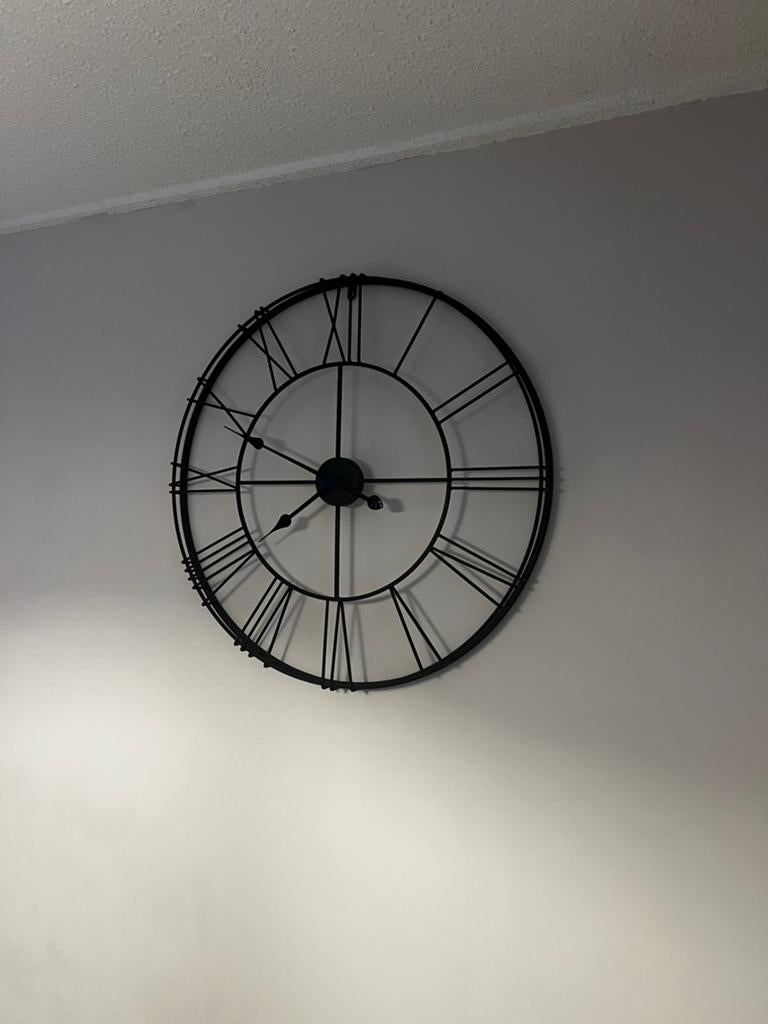 Ijzeren zwarte klok, Huis en Inrichting, Woonaccessoires | Klokken, Ophalen, Wandklok