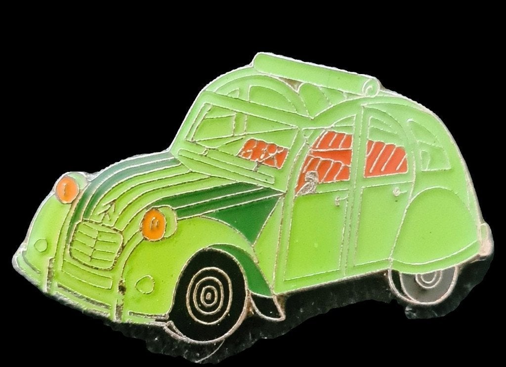 Citroën 2 CV pin-lichtgroen-rood, Verzenden, Nieuw, Transport, Speldje of Pin