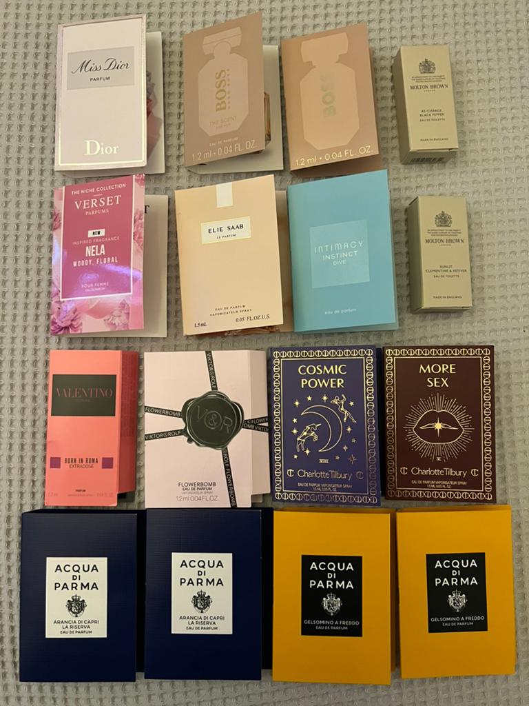 16 parfumproefjes van diverse merken, Sieraden, Tassen en Uiterlijk, Uiterlijk | Parfum, Ophalen of Verzenden, Nieuw