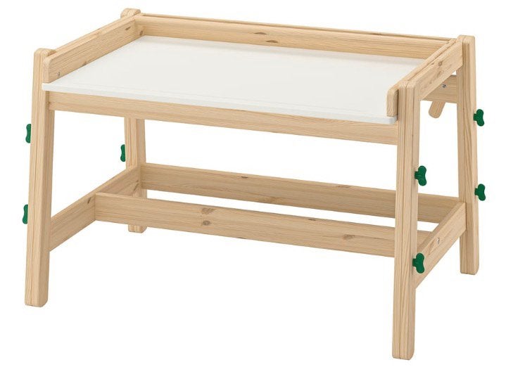 Ikea Flisat kinderbureau en bijhorende kruk, Ophalen, In hoogte verstelbaar, Scandinavisch, Kinderbureau