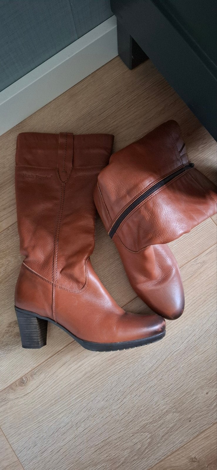 Hush Puppies leren laarzen - Maat 40, Bruin, Lage of Enkellaarzen, Ophalen of Verzenden, Gedragen