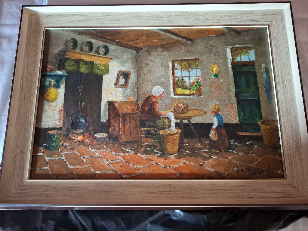 Schilderij van moeder en kind, Ophalen, Doek, Oud hollands, Overige technieken
