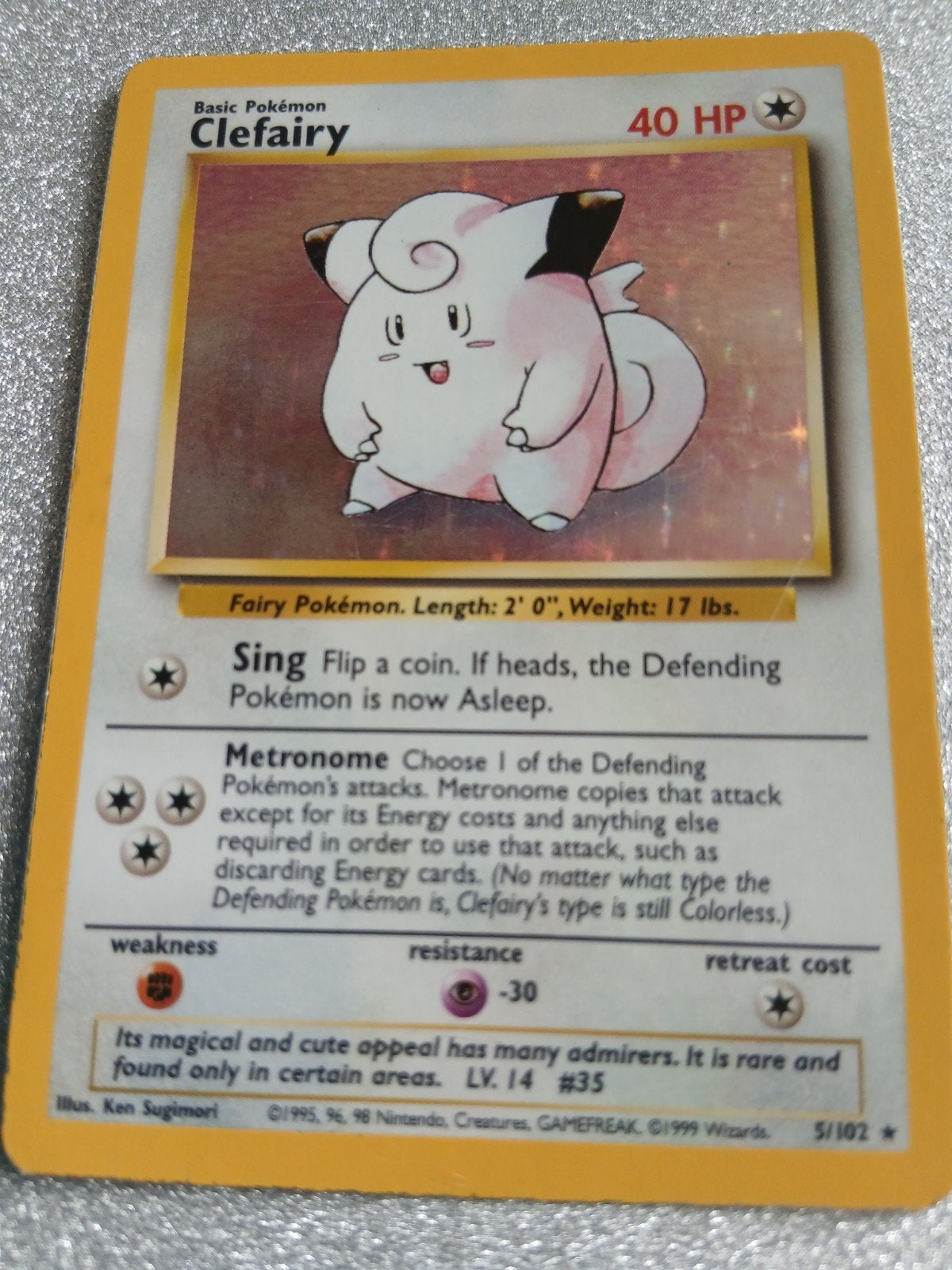 Clefairy 40 hp hole, Hobby en Vrije tijd, Verzamelkaartspellen | Pokémon, Ophalen of Verzenden