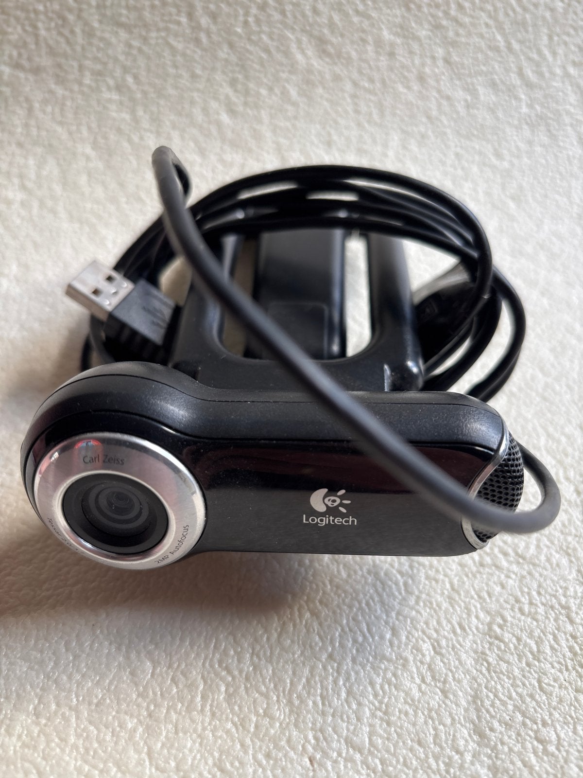 Logitech Carl Zeiss Webcam - USB, Gebruikt, Gebruikt, Ophalen of Verzenden, Windows, Monitorclip