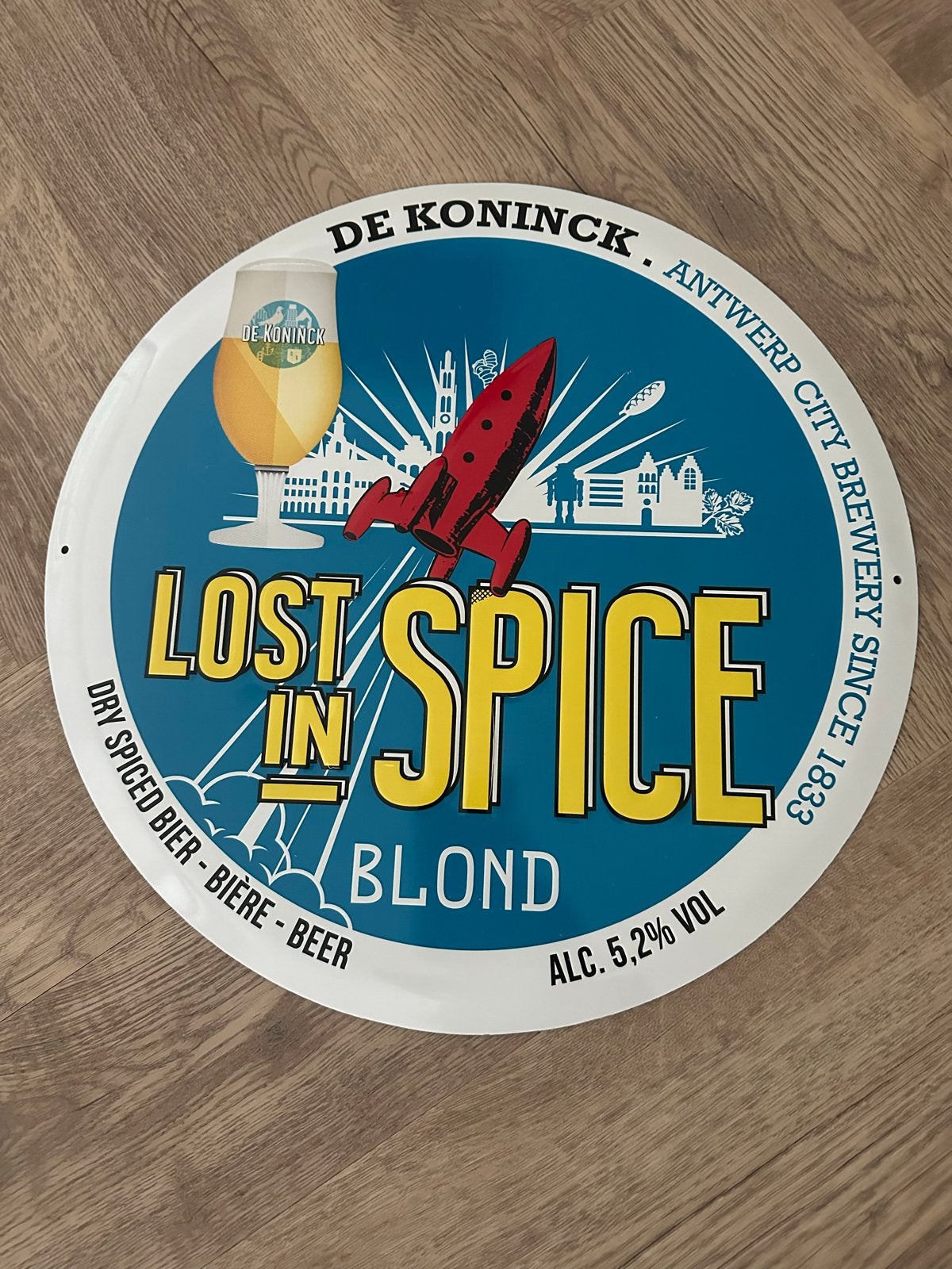 De Koninck Lost in Spice Blond Bier Metalen Bord, Ophalen, Nieuw, Reclamebord, Plaat of Schild, Overige merken