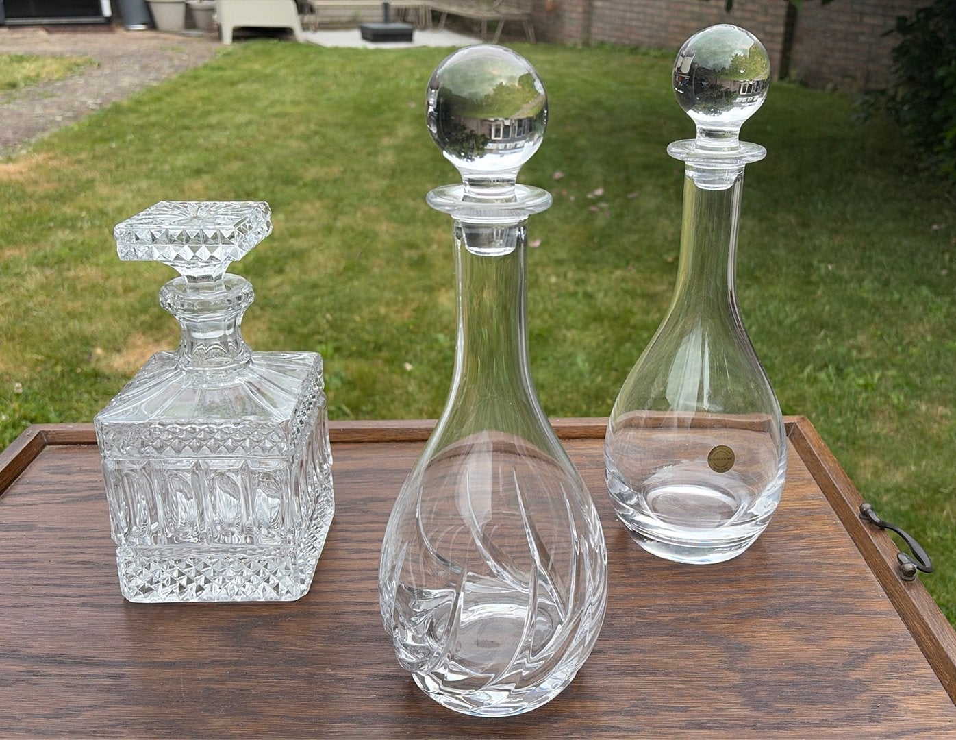 Bourgogne loodkristal karaff 3 stuks, Ophalen of Verzenden