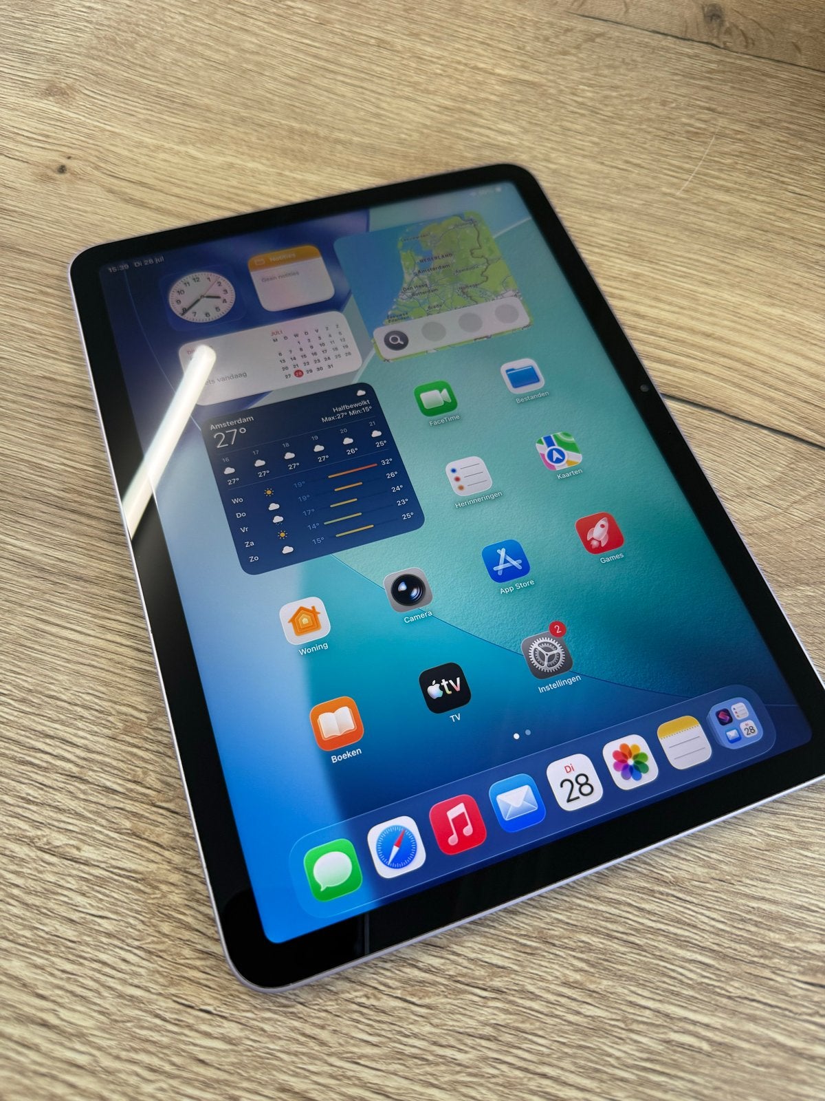 Apple iPad Air M2 11 inch 128GB – Zilver/Lila – Als nieuw, Apple iPad Air, 11 inch, Ophalen of Verzenden, Zo goed als nieuw