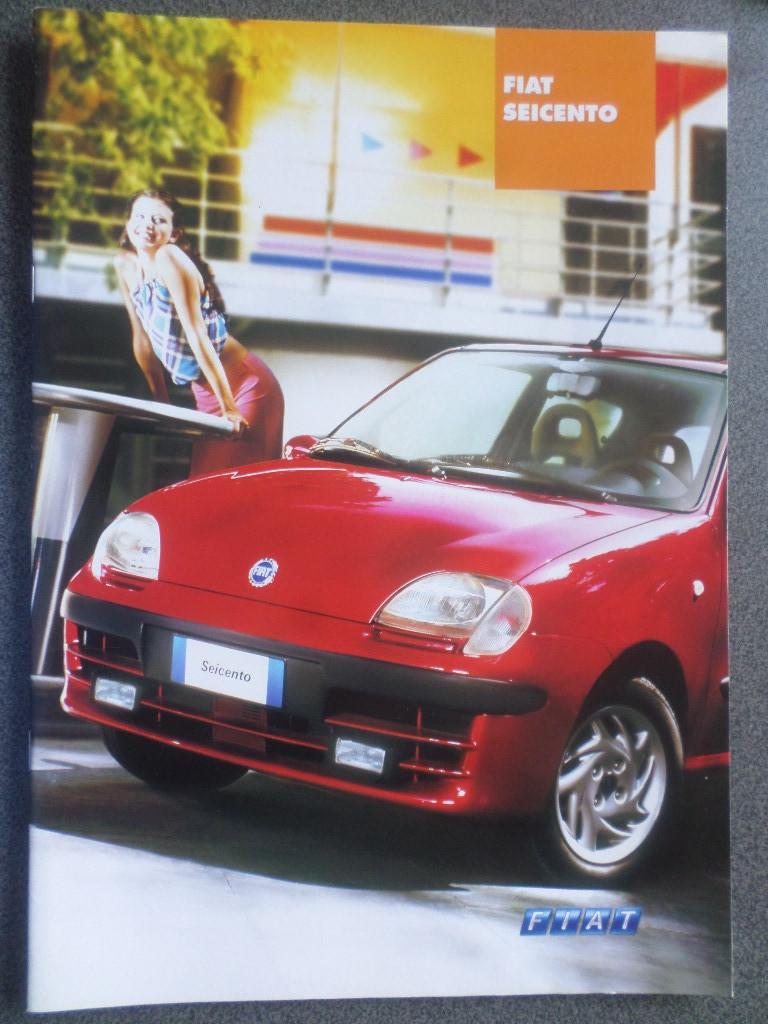 Fiat 600 Seicento Facelift & Sporting Brochure, Ophalen of Verzenden, Zo goed als nieuw, Overige merken