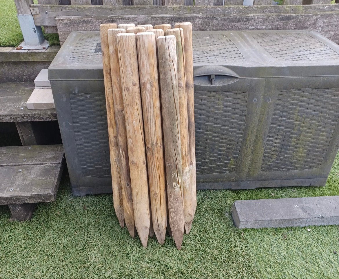 Houten paaltjes, Ophalen, 1 tot 2 meter, Minder dan 3 meter, Zo goed als nieuw