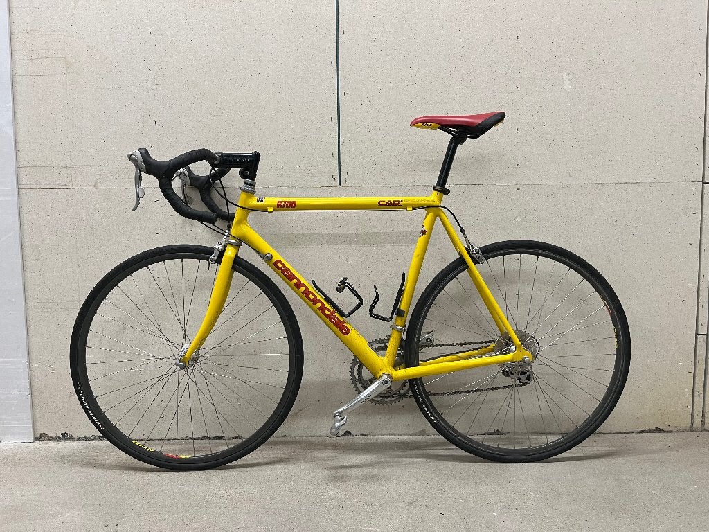 Racefiets - Cannondale R700 CAD3 - frame 59cm - Geel/zwart, 28 inch, Gebruikt, 10 tot 15 versnellingen, Aluminium