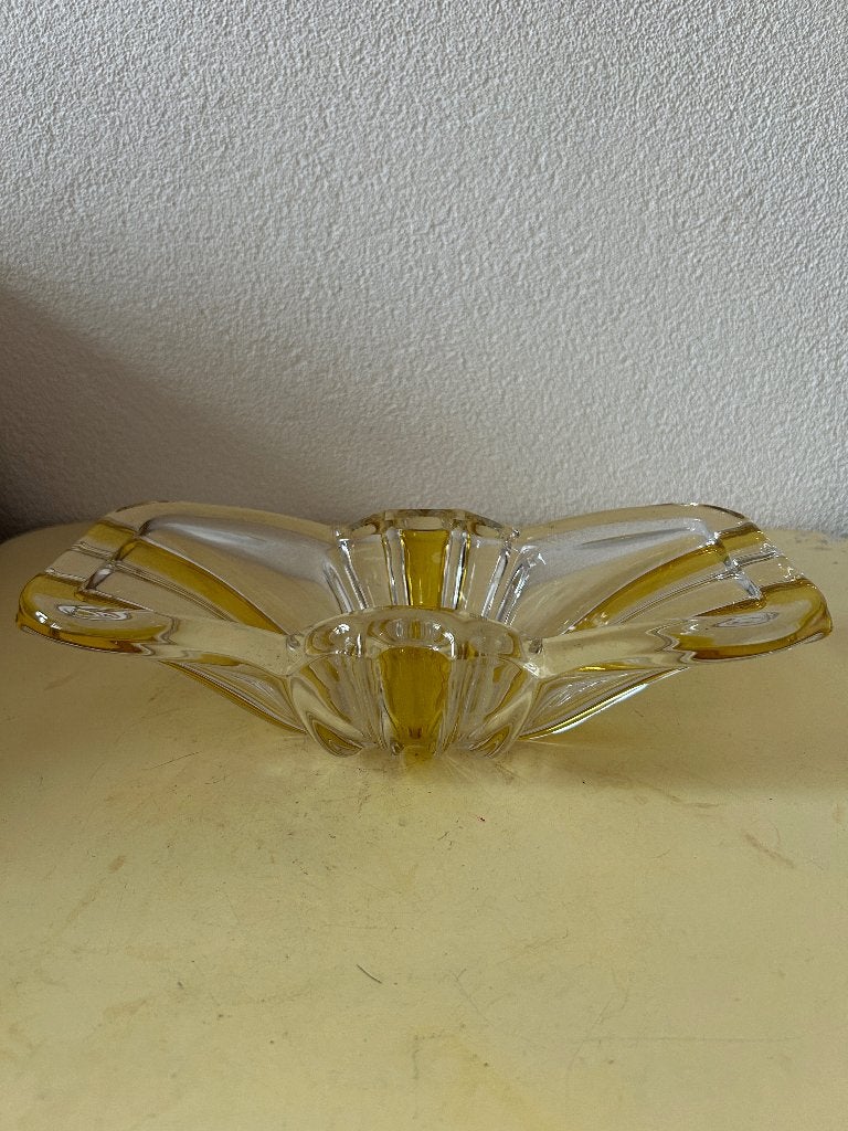 Vintage Walther und Söhne persglazen schaal geel helder, Ophalen of Verzenden
