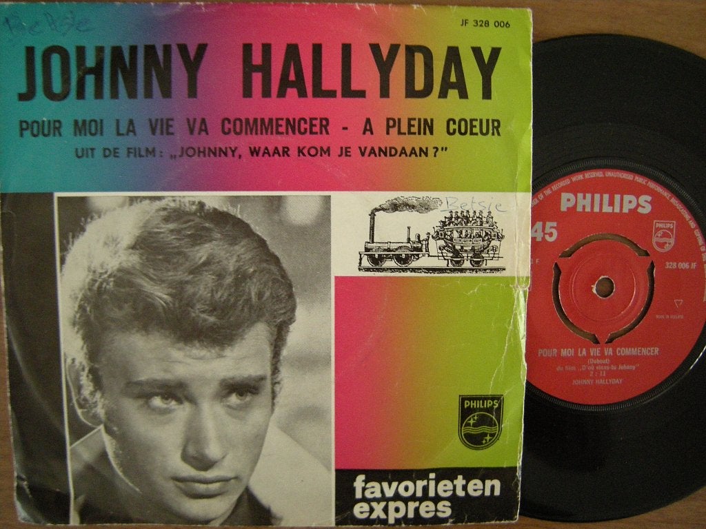 Johnny Hallyday (Pour Moi La Vie Va Commencer), Gebruikt, 7 inch, Ophalen of Verzenden, Pop