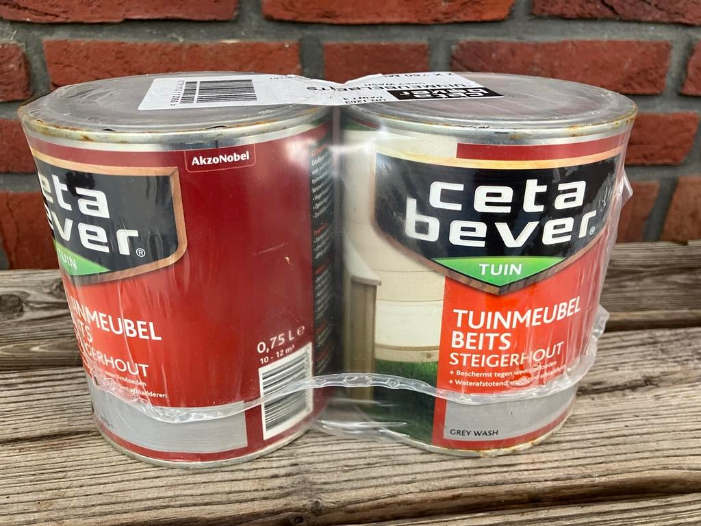 Cetabever Greywash Tuinmeubel Beits Steigerhout 1,5L Nieuw, Doe-het-zelf en Verbouw, Verf, Beits en Lak, Ophalen, Nieuw, Beits