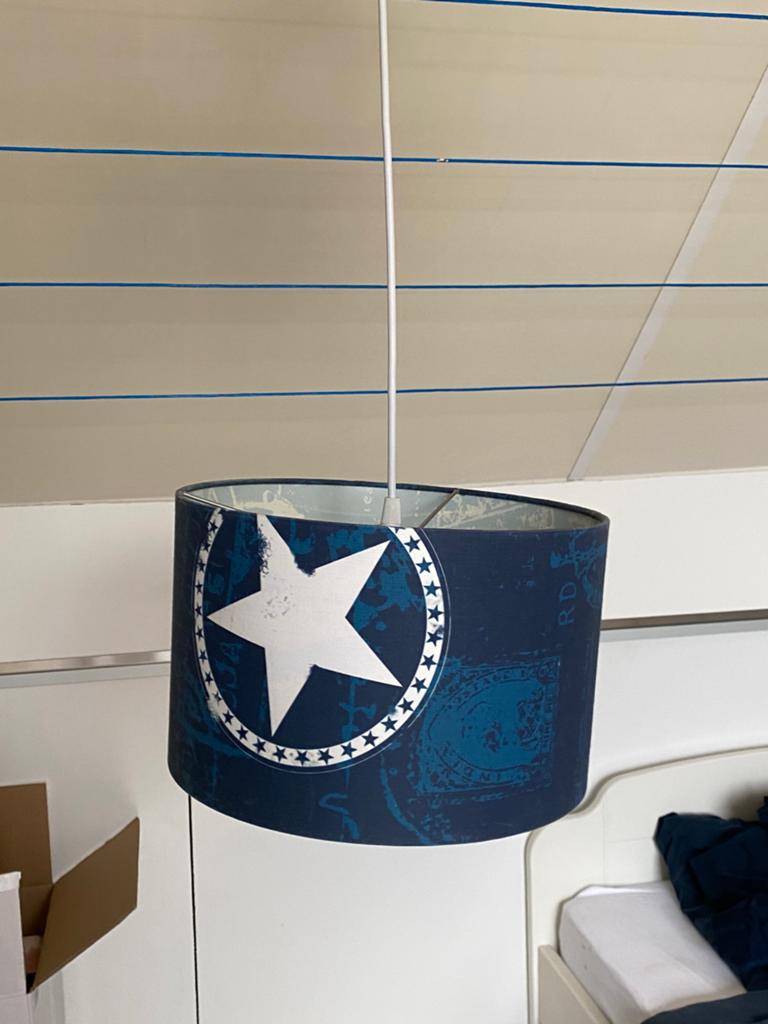 Little Dutch hanglamp met ster en vliegtuigmotief, Stoer, Ophalen of Verzenden, Zo goed als nieuw, Stof