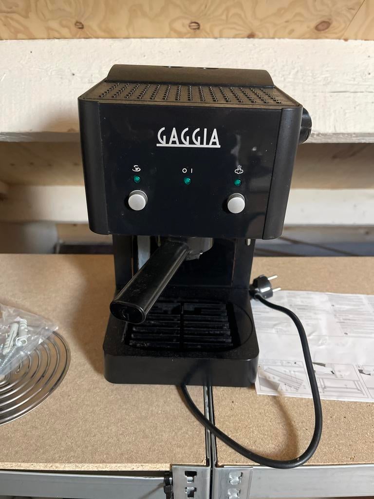 Gaggia Espresso Apparaat - Zwart, Stoompijpje, Gebruikt, Espresso apparaat, Gemalen koffie