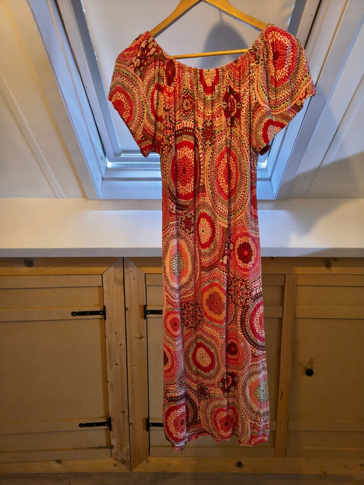Geisha maxi jurk maat S/36 met kleurrijke print, Geisha, Meerkleurig, Ophalen of Verzenden, Maat 36 (S)